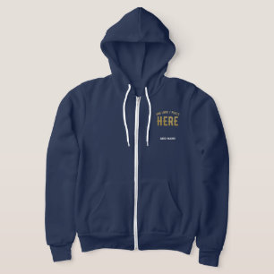 VESTE À CAPUCHE MARQUE VERIFIEE BLEU NAVY MODERNE ET CHIC