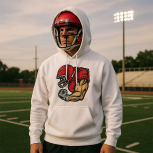 Veste À Capuche Mascotte de guerrier de football robuste Muscle de