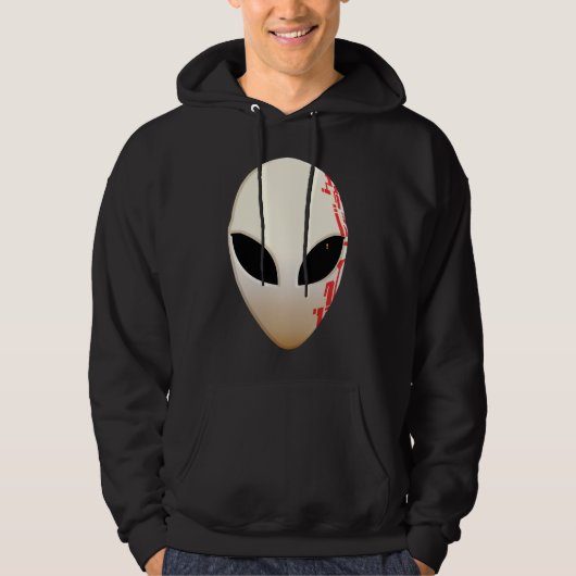 Veste À Capuche Masque Alien avec Marquages Futuristes (Devant)