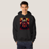Veste À Capuche Masque de samouraï anime rouge (Devant entier)