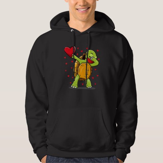 Veste À Capuche Masque de Tortue Dabbing Danse Dab Saint-Valentin (Devant)