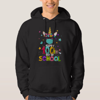 Veste À Capuche Masque de visage licorne Joyeux 100e jour d'école