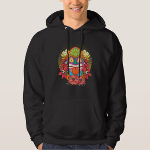 Veste À Capuche Masque Tiki Polynésien Statue Tropicale Luau Hawaï