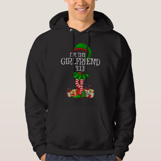 Veste À Capuche Matching Family I'm The Girlfriend Elf Christmas (Devant)