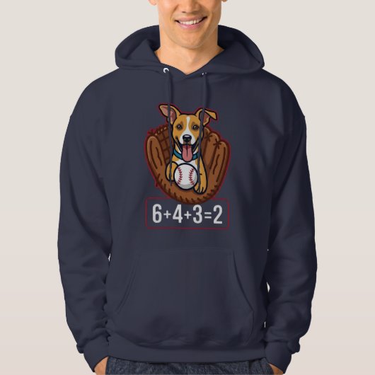 Veste À Capuche math de double jeu de baseball de chien (Devant)