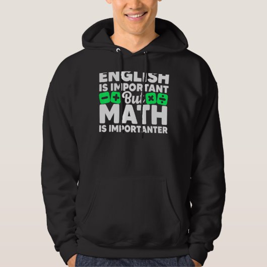 Veste À Capuche Math Est Importante Étudiant Pun Mathématiques Lov (Devant)