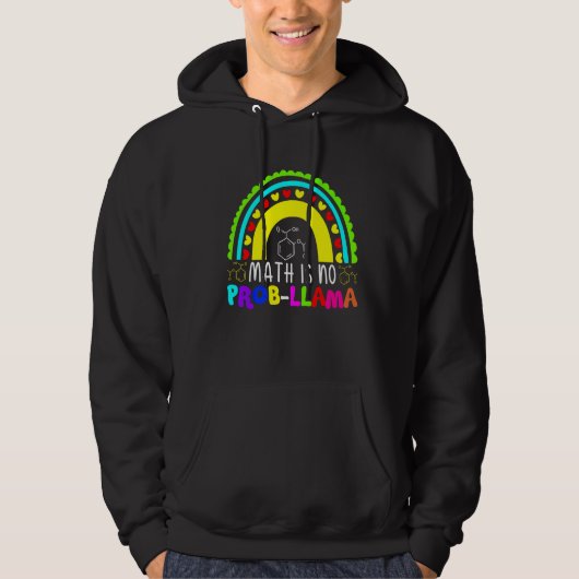 Veste À Capuche Math n'est pas Prob Llama Arc-en-ciel (Devant)