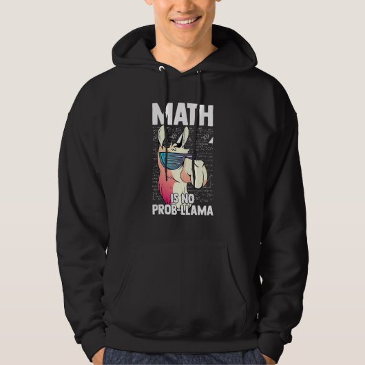 Veste À Capuche Math n'est pas un problème Lama Mathématiques Math (Devant)