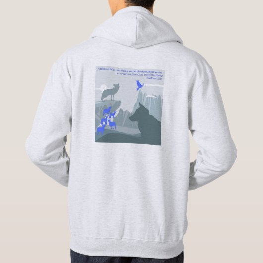 Veste À Capuche Matthieu 10:16 - moutons parmi les loups (Dos)