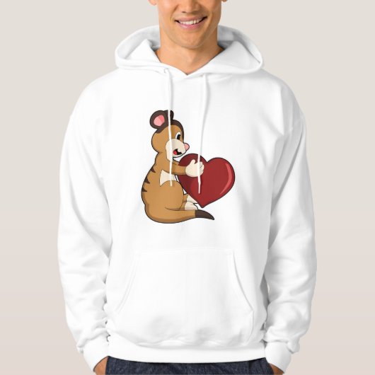 Veste À Capuche Meerkat avec coeur (Devant)