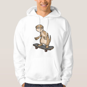 Veste À Capuche Meerkat comme Patineur avec Skateboard