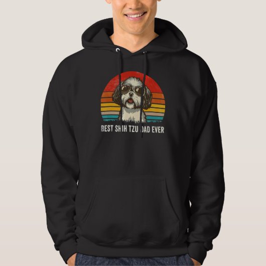 Veste À Capuche Meilleur Chih Tzu Papa Jamais Chih Tzu Papa Chien (Devant)