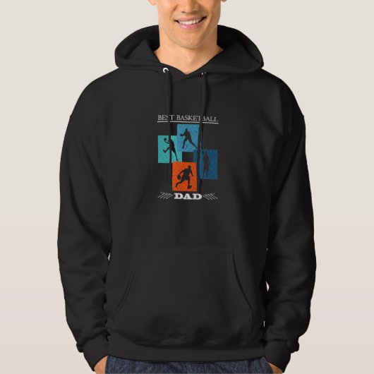 Veste À Capuche Meilleur papa de basket (Devant)