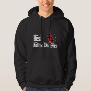 Veste À Capuche Meilleur Rottie Papa Jamais Rouge Plaid Noël Pour