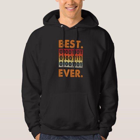Veste À Capuche Meilleure maman jamais codeur de code binaire déve (Devant)
