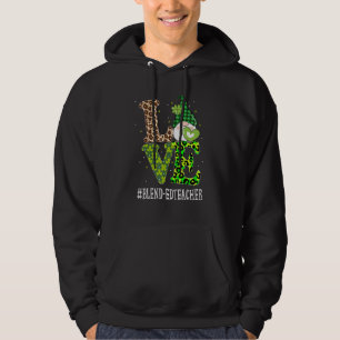 Veste À Capuche Mélange d'amour enseignant Jour de la Saint Patric