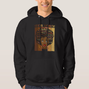 Veste À Capuche Melanin Social Worker Afro Cheveux Noir Histoire M