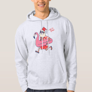 Veste À Capuche Mele Kalikimaka Père Noël Flamant rose Getaways de