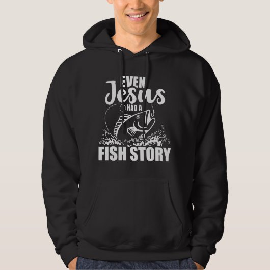 Veste À Capuche Même Jésus avait une histoire de poisson  (Devant)
