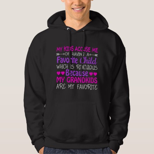 Veste À Capuche Mémé mon grand sont mes préférés (Devant)