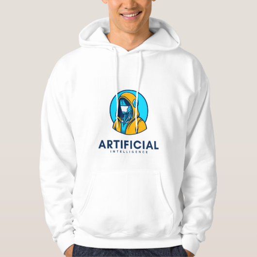 Veste À Capuche Men’s Artificial Intelligence White Hoodi (Devant)