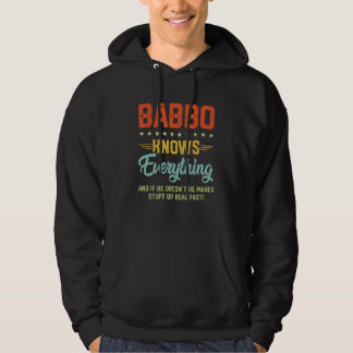 Veste À Capuche Mens Babbo Knows Everything  Dad Jokes Humor