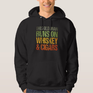 Veste À Capuche Mens Ce Vieux Homme Fonctionne Avec Whiskey & Ciga