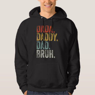Veste À Capuche Mens Dada Papa Papa Papa Bruh Fête des pères Retro