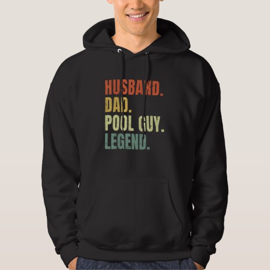 Veste À Capuche Mens Husband Dad Pool Guy Legend Funny Fathers Day (Devant)