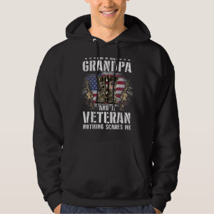Veste À Capuche Mens Je suis papa papi et vétéran rien de peur