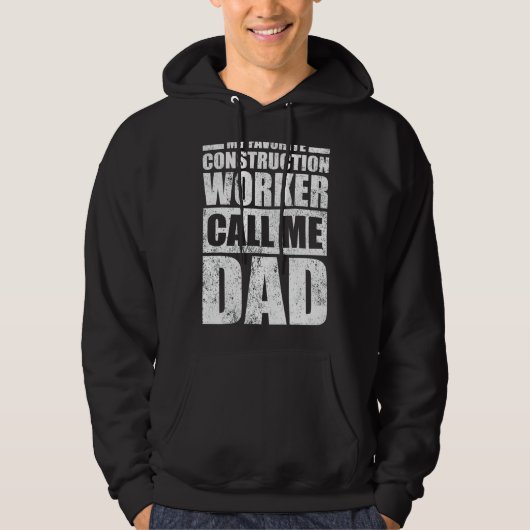 Veste À Capuche Mens Mon Travailleur De Construction Préféré M'App (Devant)