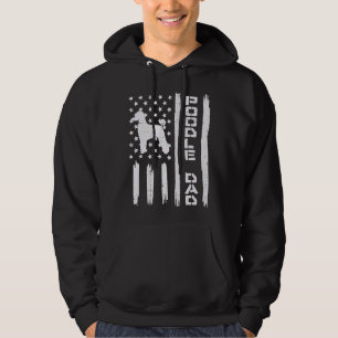 Veste À Capuche Mens Poodle Papa Us Drapeau Vintage Patriot Amoure