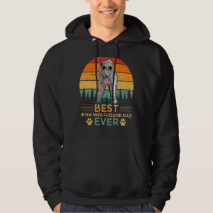Veste À Capuche Mens Retro Vintage Sunset Best Irish Wolfhound Pap