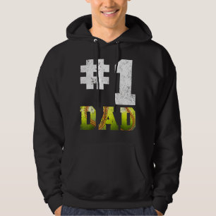 Veste À Capuche Mens Vintage 1 Papa Numéro Un Softball Papa