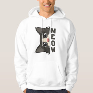 Veste À Capuche Meow Funny Tuxedo Cat regarde Pun
