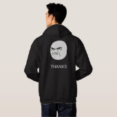 Veste À Capuche Merci Meme - conception Hoody noir (Dos entier)