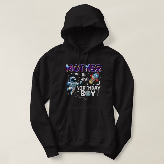 Veste À Capuche Mère De L'Anniversaire Astronaut Thème Espace Garç (Design devant)