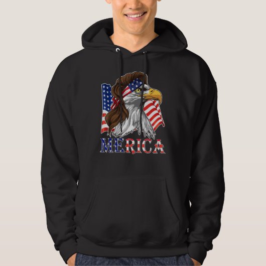 Veste À Capuche Merica - Aigle De Liberté Patriotique Usa - 4e De (Devant)