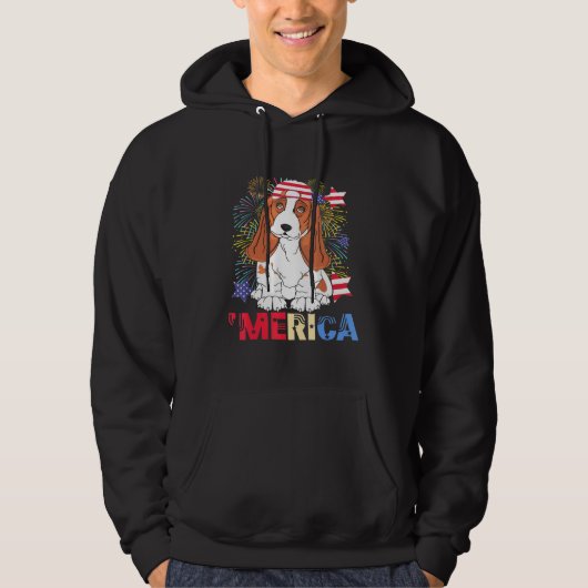 Veste À Capuche Merica Beagle Us Drapeau Casquette Feu d'artifice (Devant)