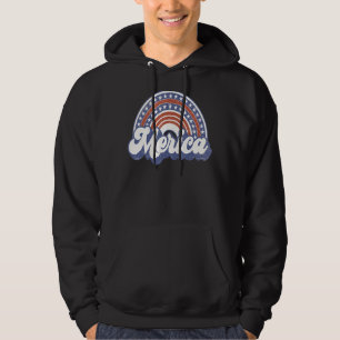 Veste À Capuche Merica Usa Rainbow America Retro Hommes Femmes Enf