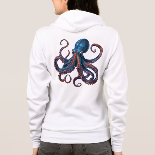Veste À Capuche Mermaid Octopus Hoodie - Custom Monogram Zip Gift  (Dos)