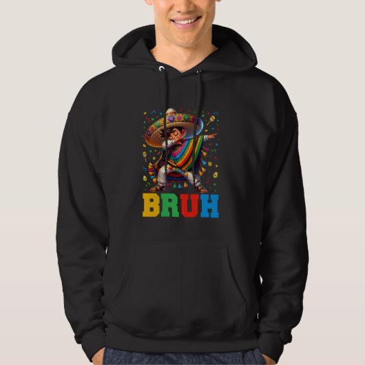 Veste À Capuche Mexican Boy Dabbing Bruh Poncho Cinco de Mayo Men (Devant)