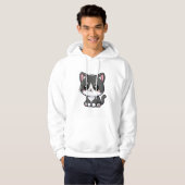 Veste À Capuche Mignon Chat Chibi Noir Blanc (Devant entier)