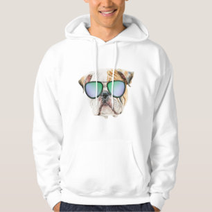 Veste À Capuche Mignon chien anglais avec lunettes de soleil, Gros