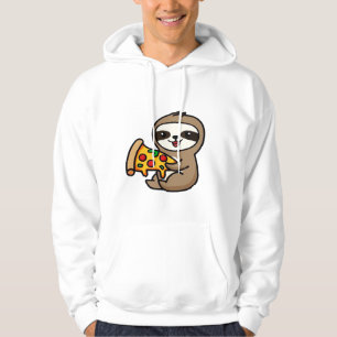 Veste À Capuche Mignon Kawaii Chibi Paresseux avec Pizza � Dessin