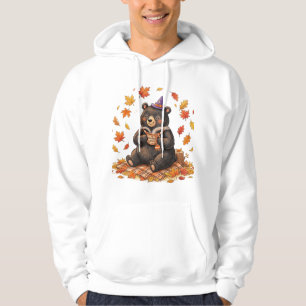 Veste À Capuche Mignon ours en peluche à l'épice de citrouille pou