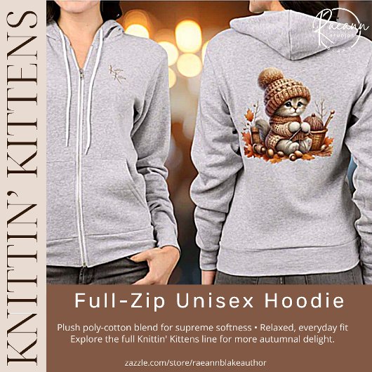 Veste À Capuche Mignon Sweater à Chatons Fermeture Éclair Complète