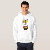 Veste À Capuche Mignonne Bee transportant un pot de miel avec fleu (Devant entier)