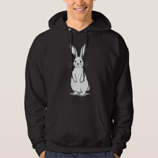 Veste À Capuche Minimal Bunny Line Art – Easter Design - moletom (Devant)