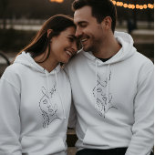 Veste À Capuche Minimalist Romantic Line Art Couple Hoodie